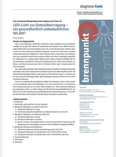 Brennpunkt: LED-Licht zur Daten&uuml;bertragung - ein gesundheitlich unbedenkliches WLAN?