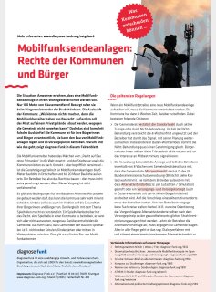 Faktenblatt: Mobilfunksendeanlagen - Rechte der Kommunen und Bürger