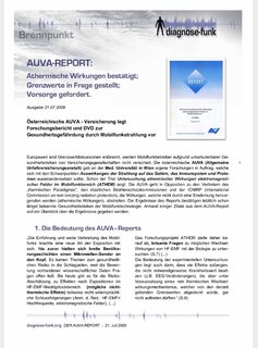Brennpunkt: AUVA-Report - Athermische Wirkung best&auml;tigt - Vorsorge gefordert (12S. A4) &lt;Sonderdruck&gt;