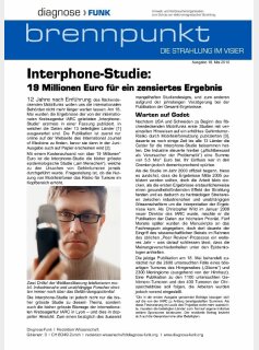 Brennpunkt: Interphone-Studie, 19 Mio. für ein zensiertes Ergebnis <Sonderdruck>